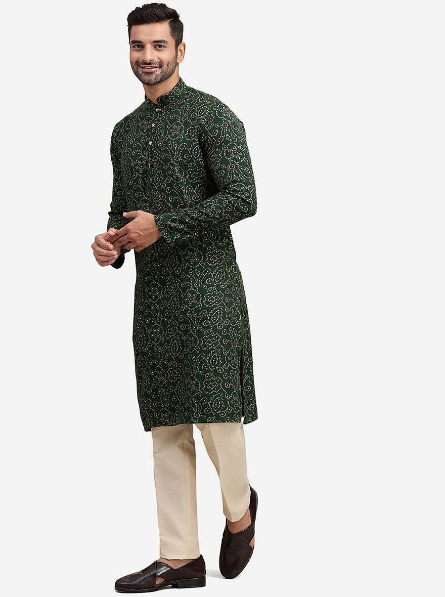 Bottle Green Kurta | The Kurta Company