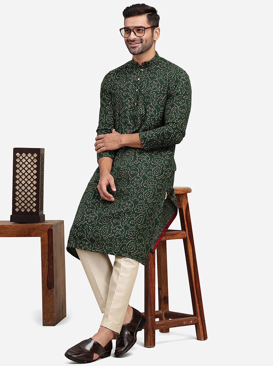 Bottle Green Kurta | The Kurta Company