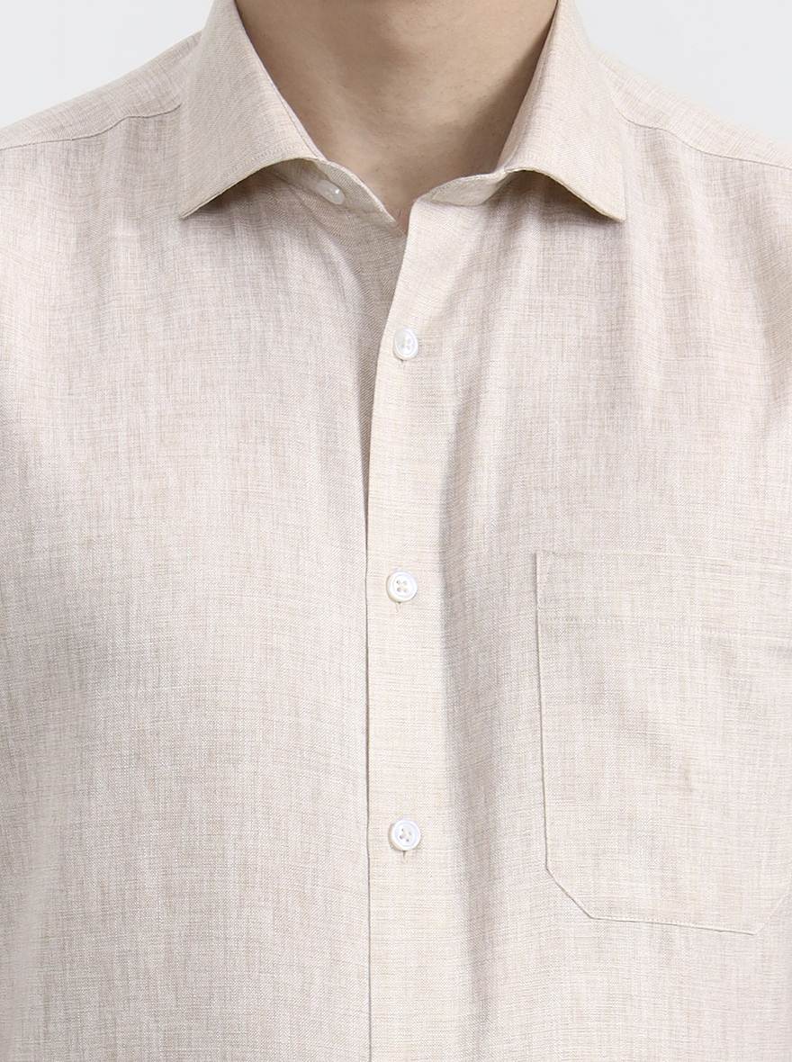 Fawn Solid Regular Fit Formal Shirt | Greenfibre