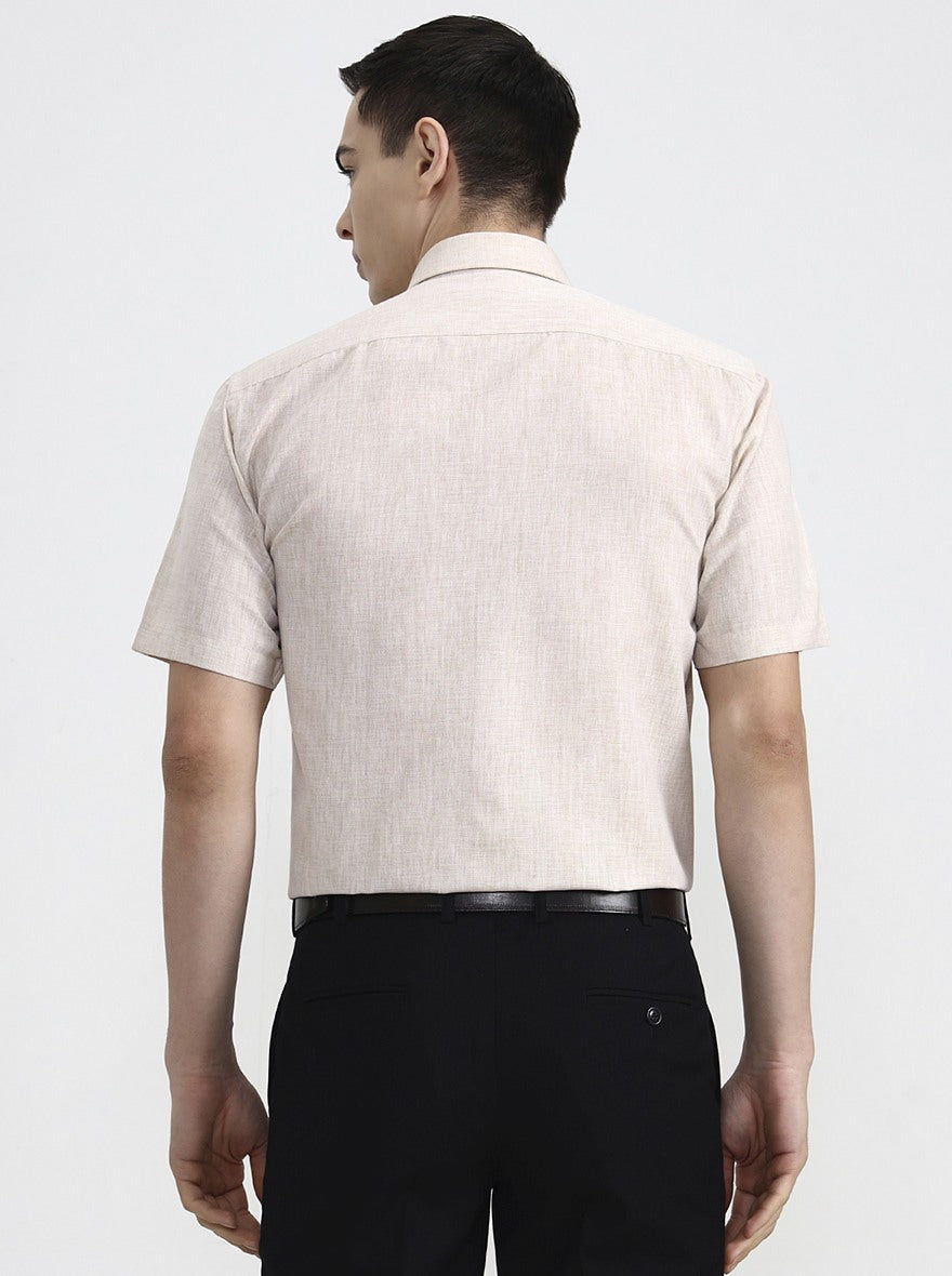 Fawn Solid Regular Fit Formal Shirt | Greenfibre