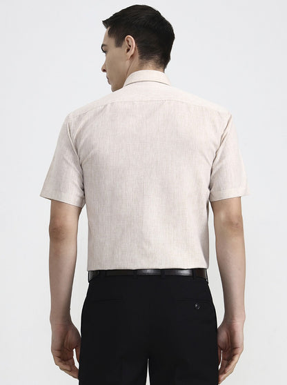 Fawn Solid Regular Fit Formal Shirt | Greenfibre
