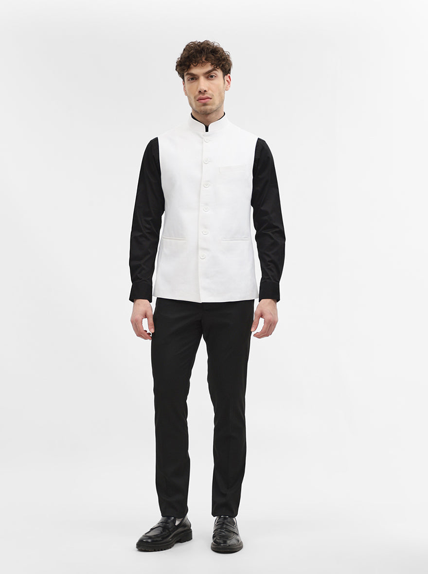 White Solid Modi Jacket | JadeBlue