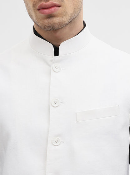 White Solid Modi Jacket | JadeBlue