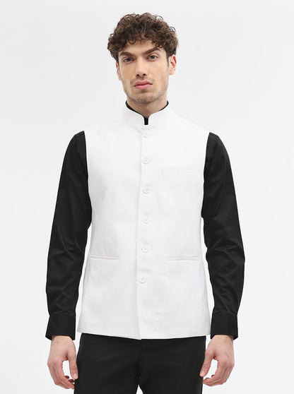 White Solid Modi Jacket | JadeBlue