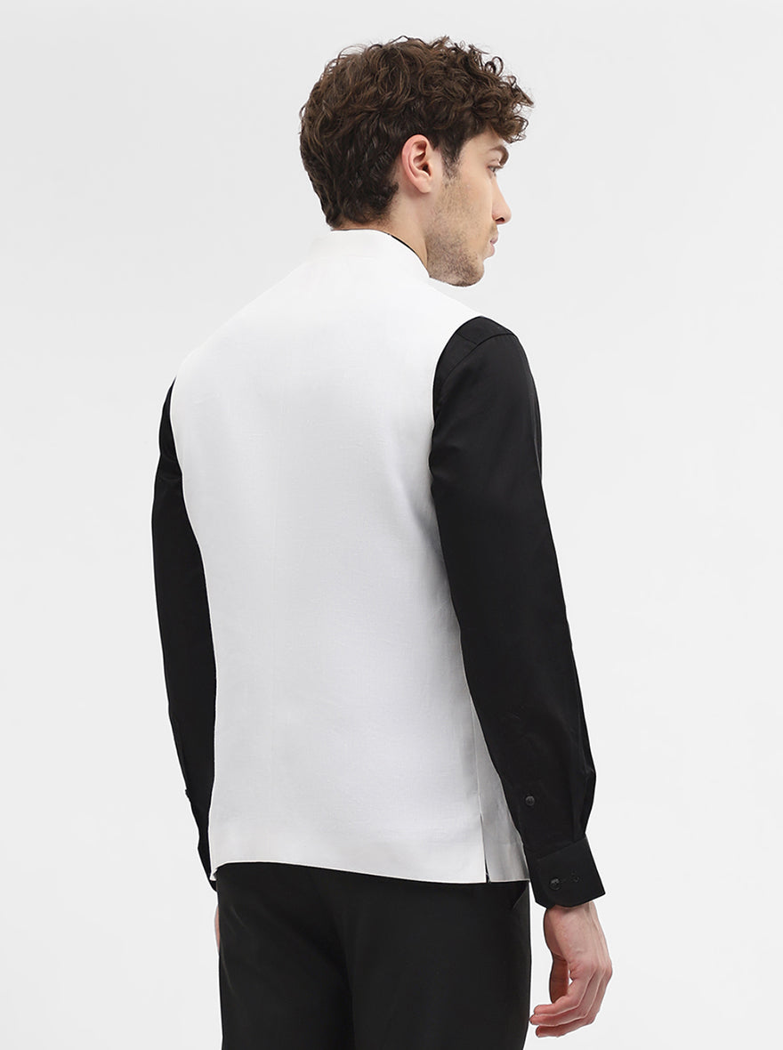 White Solid Modi Jacket | JadeBlue