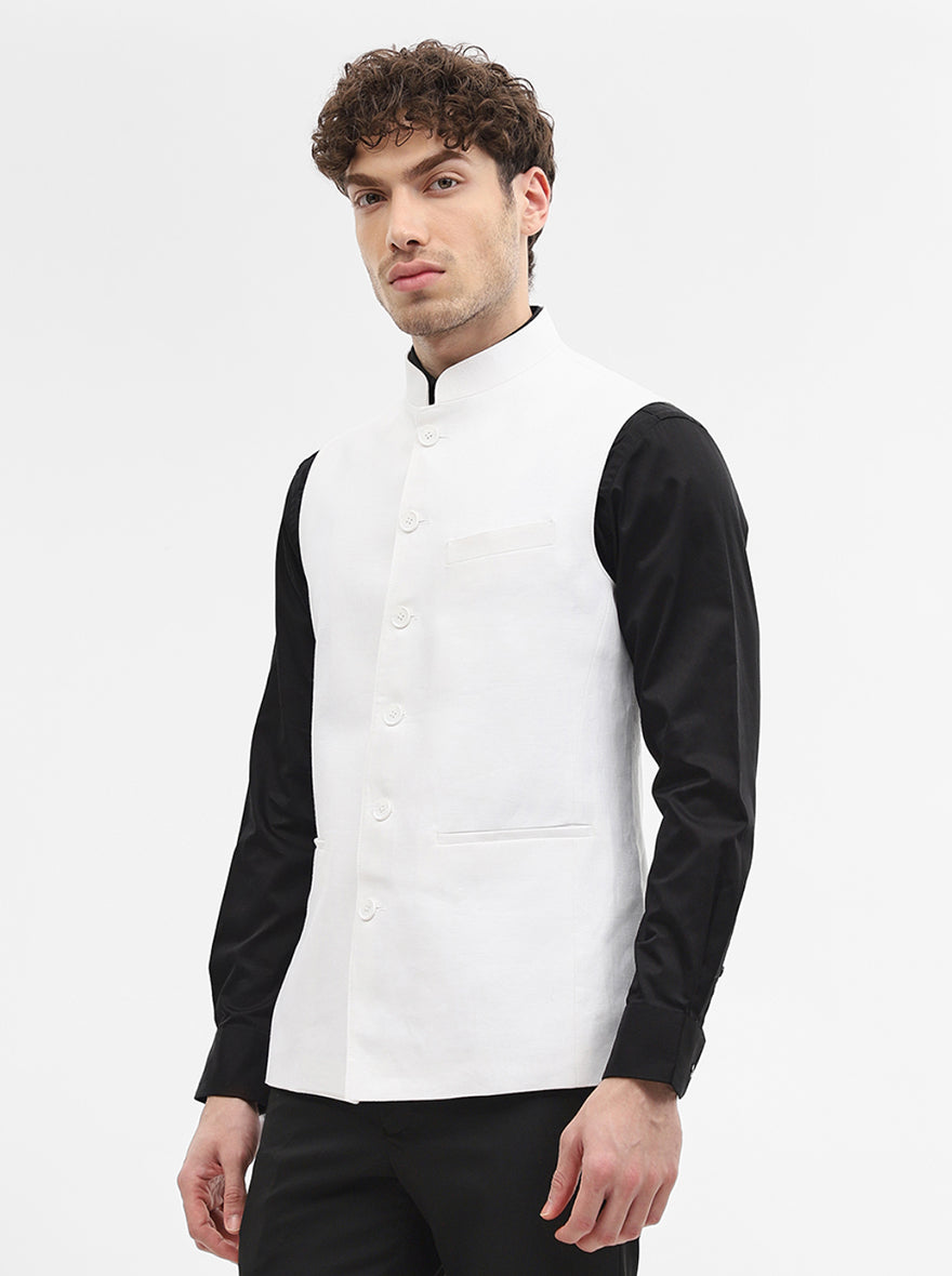 White Solid Modi Jacket | JadeBlue