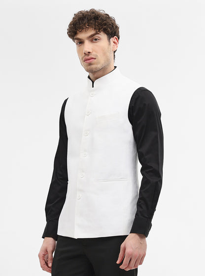 White Solid Modi Jacket | JadeBlue