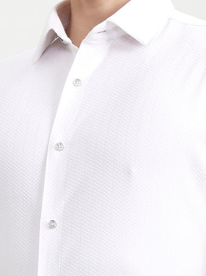 White Solid Slim Fit Party Wear Shirt | Wyre