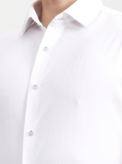 White Solid Slim Fit Party Wear Shirt | Wyre