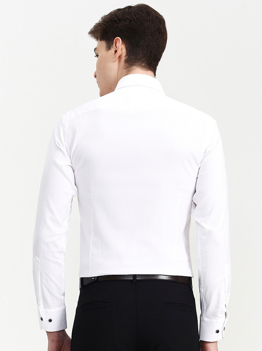 White Solid Slim Fit Party Wear Shirt | Wyre