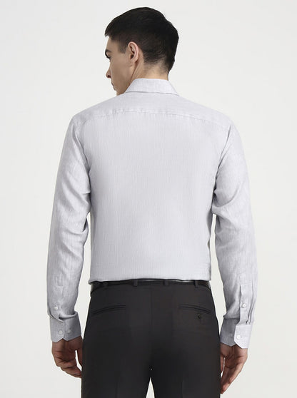 Light Grey Solid Regular Fit Formal Shirt | JadeBlue