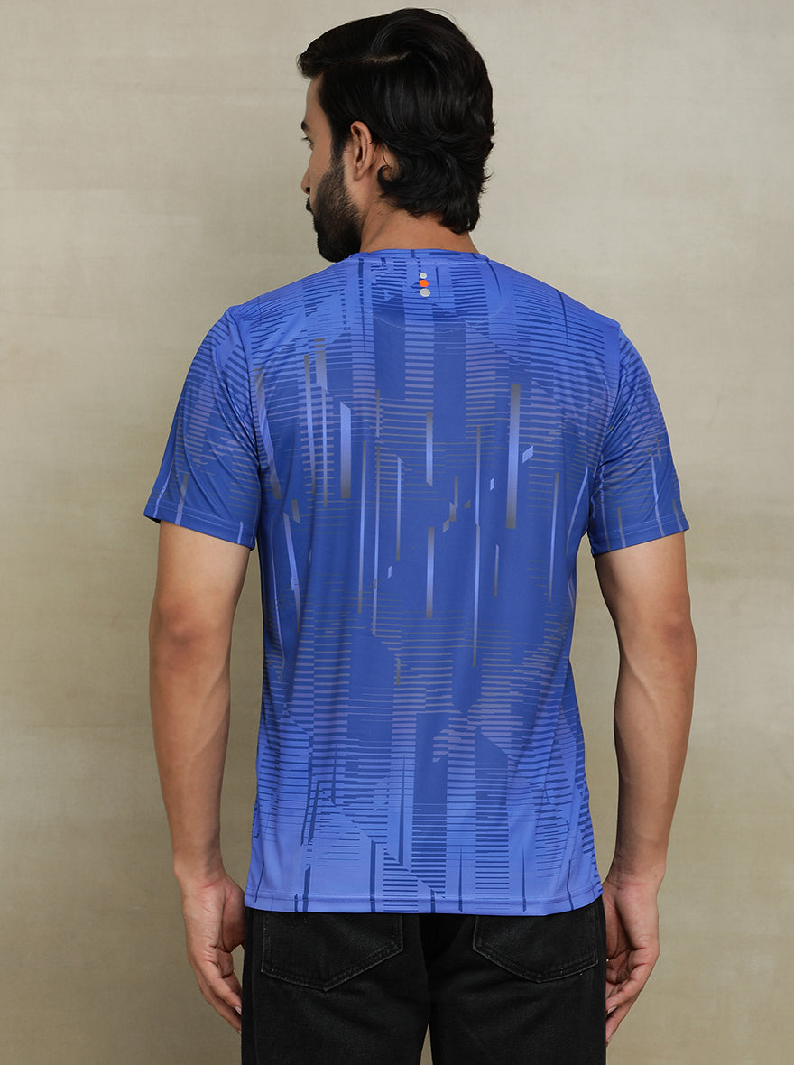 Royal Blue Printed Slim fit T-Shirt | Jade Play