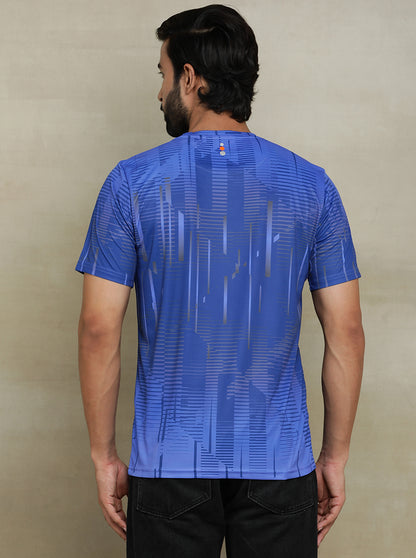 Royal Blue Printed Slim fit T-Shirt | Jade Play