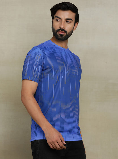 Royal Blue Printed Slim fit T-Shirt | Jade Play