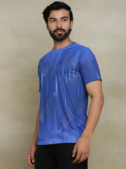 Royal Blue Printed Slim fit T-Shirt | Jade Play