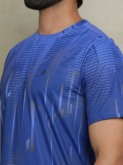 Royal Blue Printed Slim fit T-Shirt | Jade Play