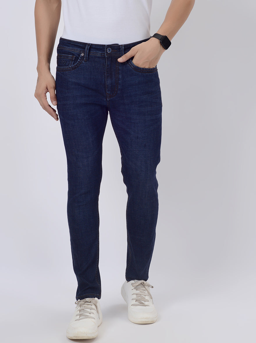 Ink Blue Washed Rider Fit Jeans | JadeBlue