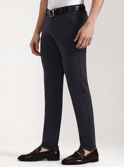 Dark Grey Solid Slim Fit Club Wear Trouser | Wyre