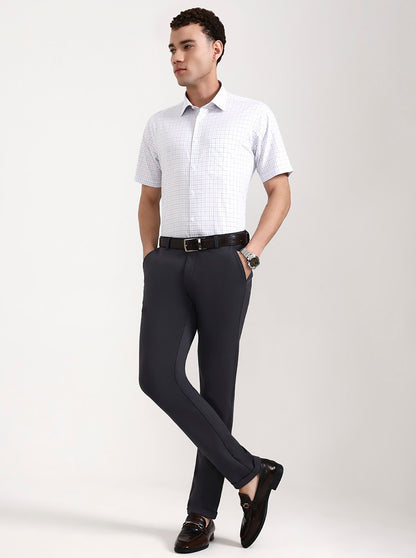 Dark Grey Solid Slim Fit Club Wear Trouser | Wyre