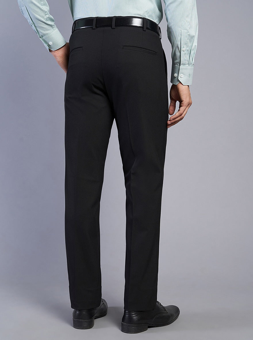 Black Solid Slim Fit Formal Trouser | JB Studio