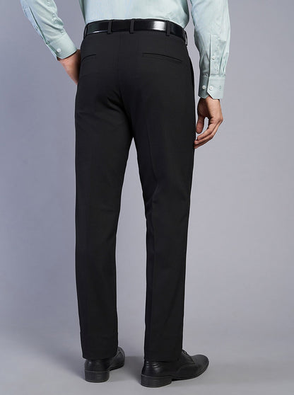 Black Solid Slim Fit Formal Trouser | JB Studio