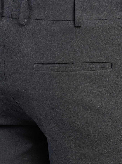 Grey Solid Slim Fit Formal Trouser | JB Studio