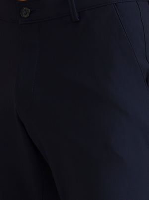 Navy Blue Solid Slim Fit Club Wear Trouser | Wyre