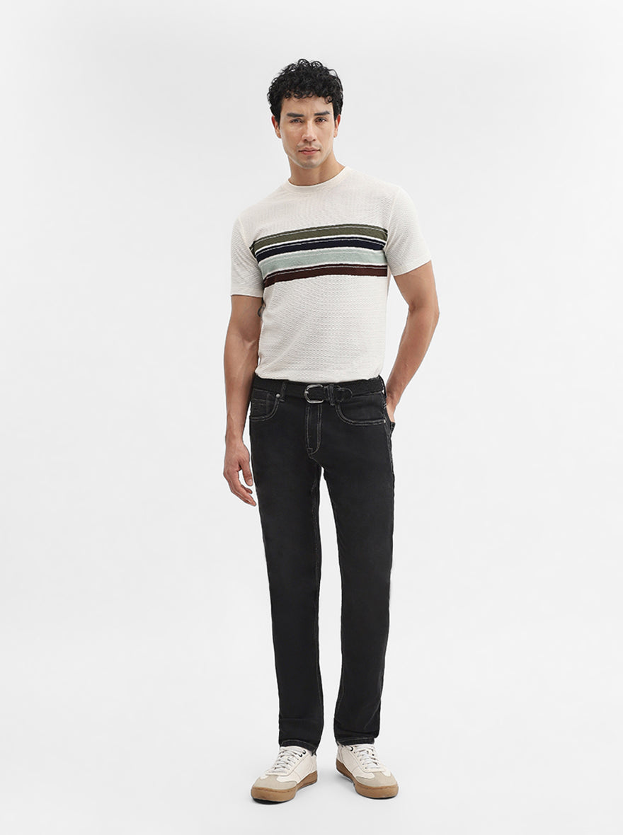 Charcoal Grey Washed Slim Fit Jeans | JadeBlue