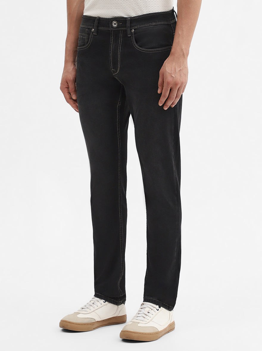 Charcoal Grey Washed Slim Fit Jeans | JadeBlue
