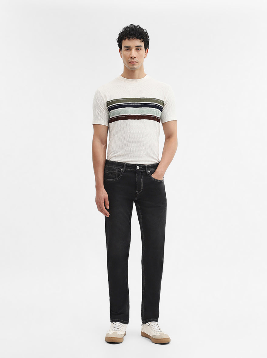 Charcoal Grey Washed Slim Fit Jeans | JadeBlue