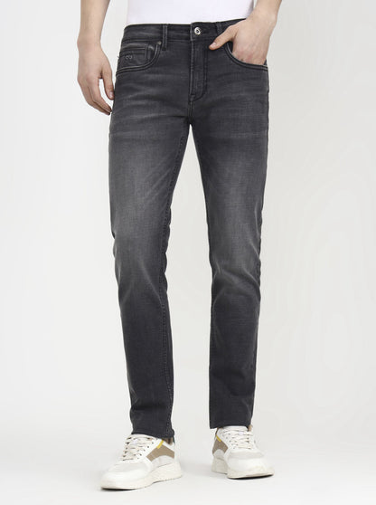 Mid Grey Washed Slim Fit Jeans | JadeBlue