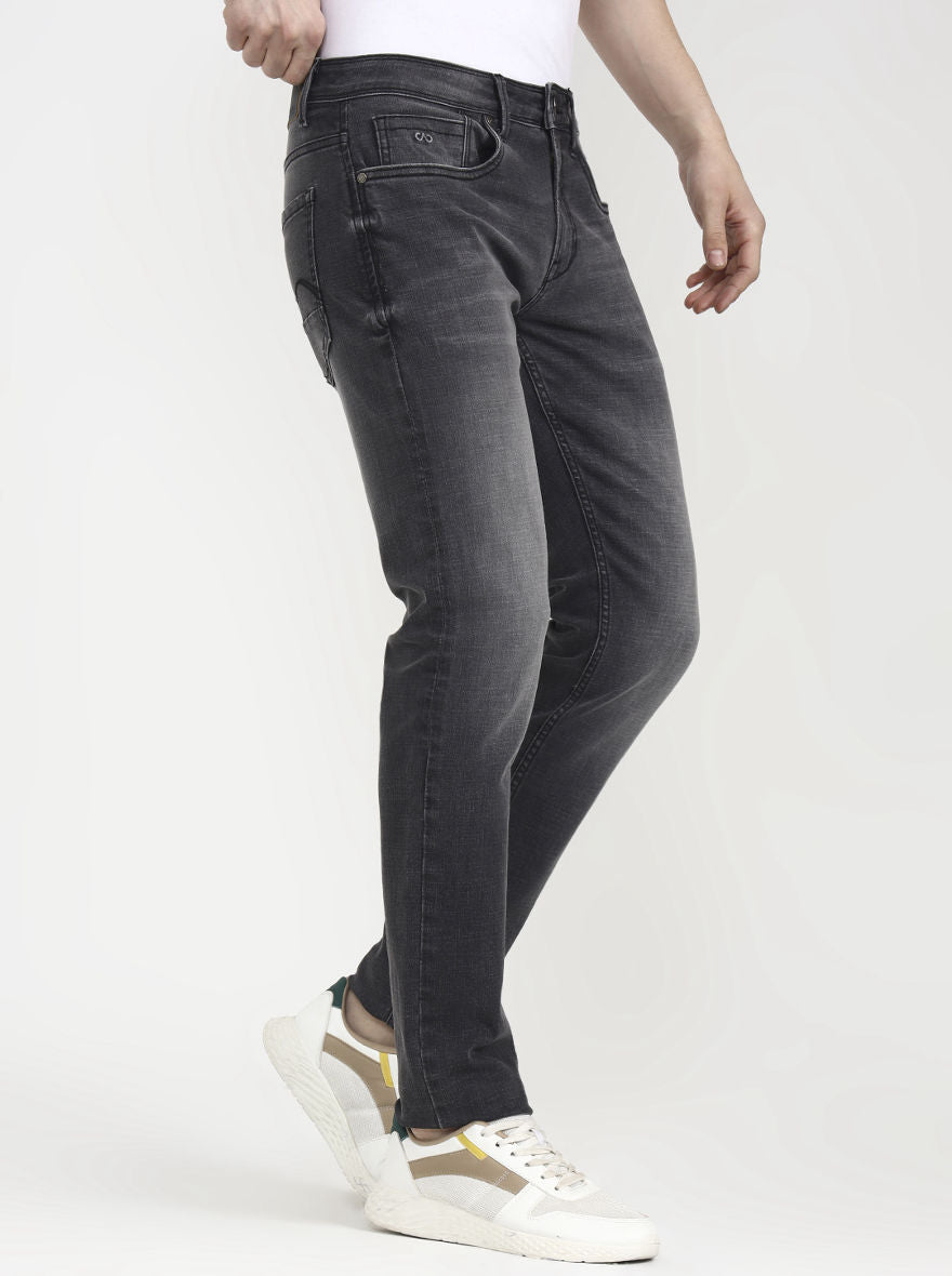 Mid Grey Washed Slim Fit Jeans | JadeBlue