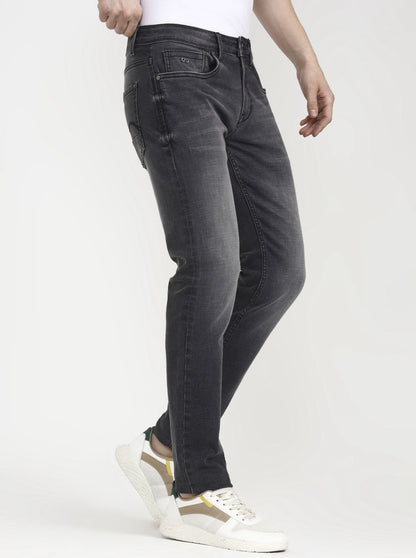 Mid Grey Washed Slim Fit Jeans | JadeBlue