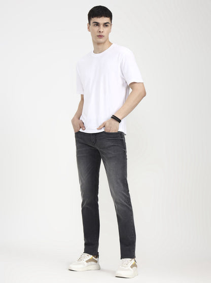 Mid Grey Washed Slim Fit Jeans | JadeBlue