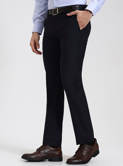 Blue Solid Slim Fit Formal Trouser | JadeBlue Super Luxe