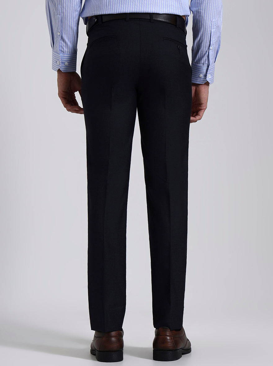 Blue Solid Slim Fit Formal Trouser | JadeBlue Super Luxe