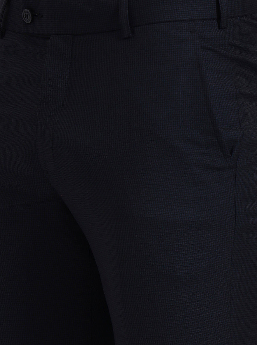 Blue Solid Slim Fit Formal Trouser | JadeBlue Super Luxe