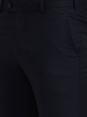 Blue Solid Slim Fit Formal Trouser | JadeBlue Super Luxe