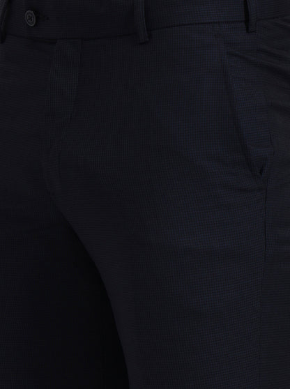 Blue Solid Slim Fit Formal Trouser | JadeBlue Super Luxe