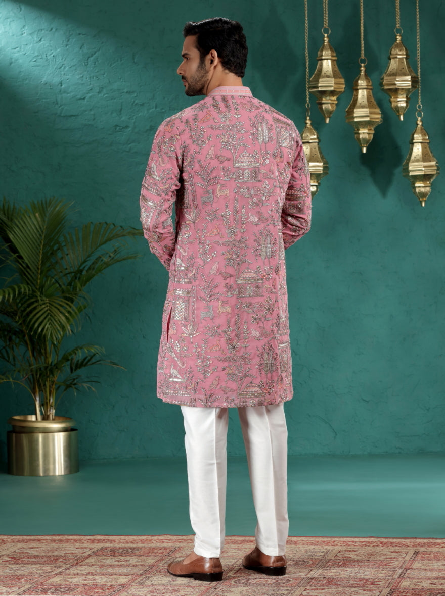 Pink Printed Kurta Pajama | TULA