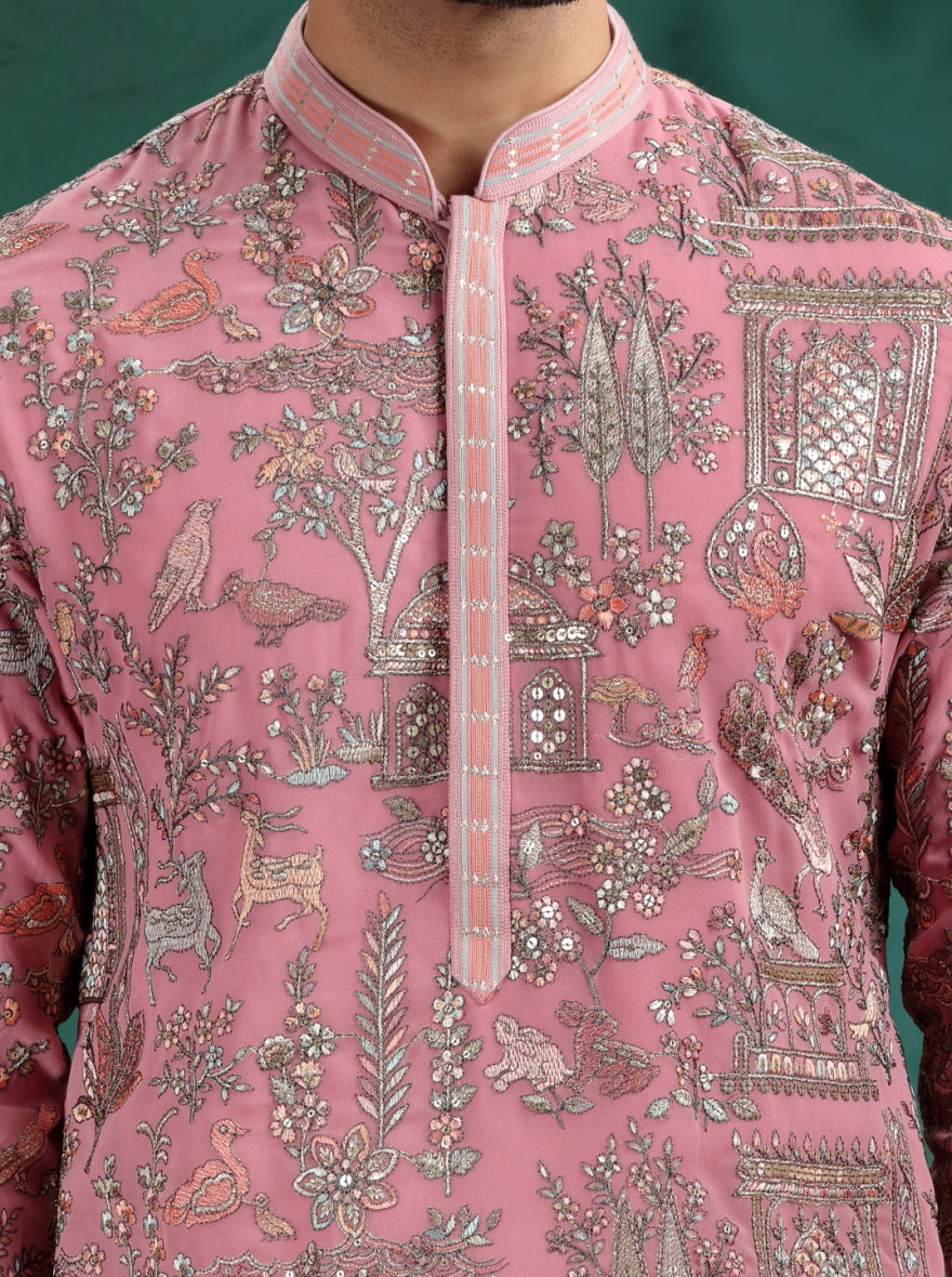 Pink Printed Kurta Pajama | TULA