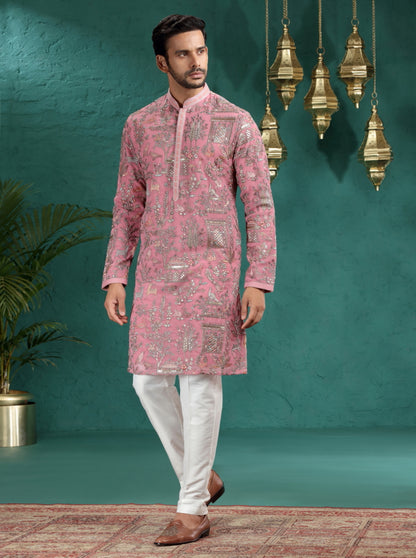 Pink Printed Kurta Pajama | TULA