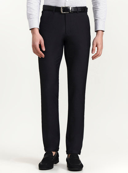 Black Solid Slim Fit Club Wear Trouser | Wyre