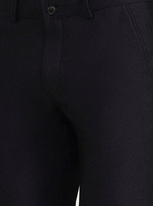 Black Solid Slim Fit Club Wear Trouser | Wyre