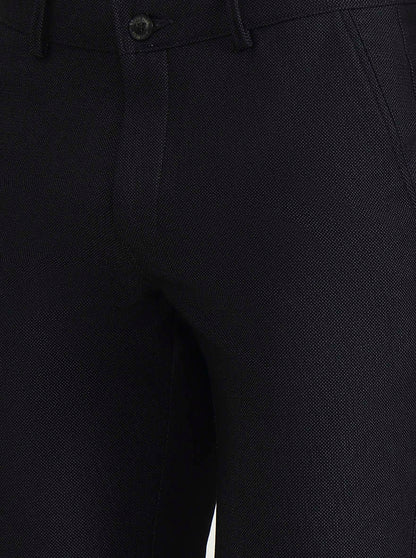 Black Solid Slim Fit Club Wear Trouser | Wyre