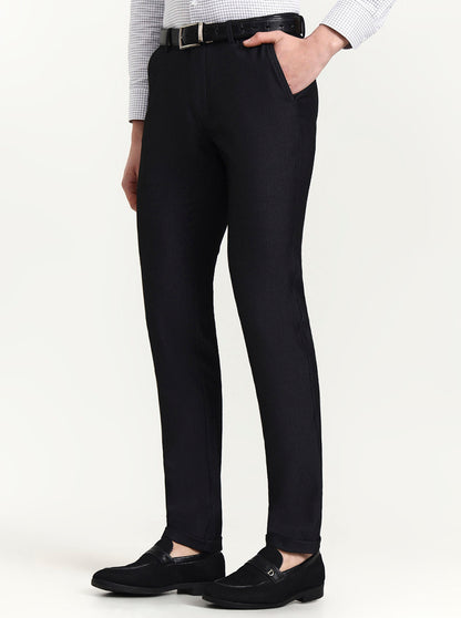 Black Solid Slim Fit Club Wear Trouser | Wyre