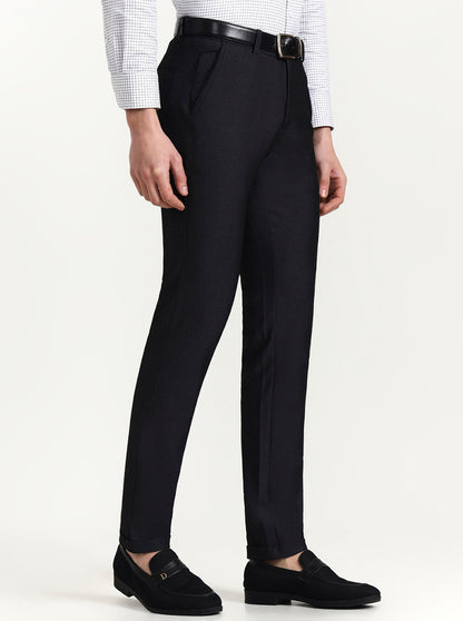 Black Solid Slim Fit Club Wear Trouser | Wyre