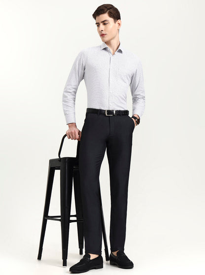 Black Solid Slim Fit Club Wear Trouser | Wyre