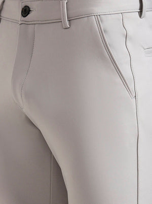 Light Grey Solid Slim Fit Club Wear Trouser | Wyre