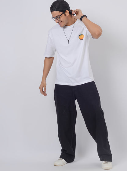 Raw Black Washed Relax Fit Baggy Denim | JadeBlue